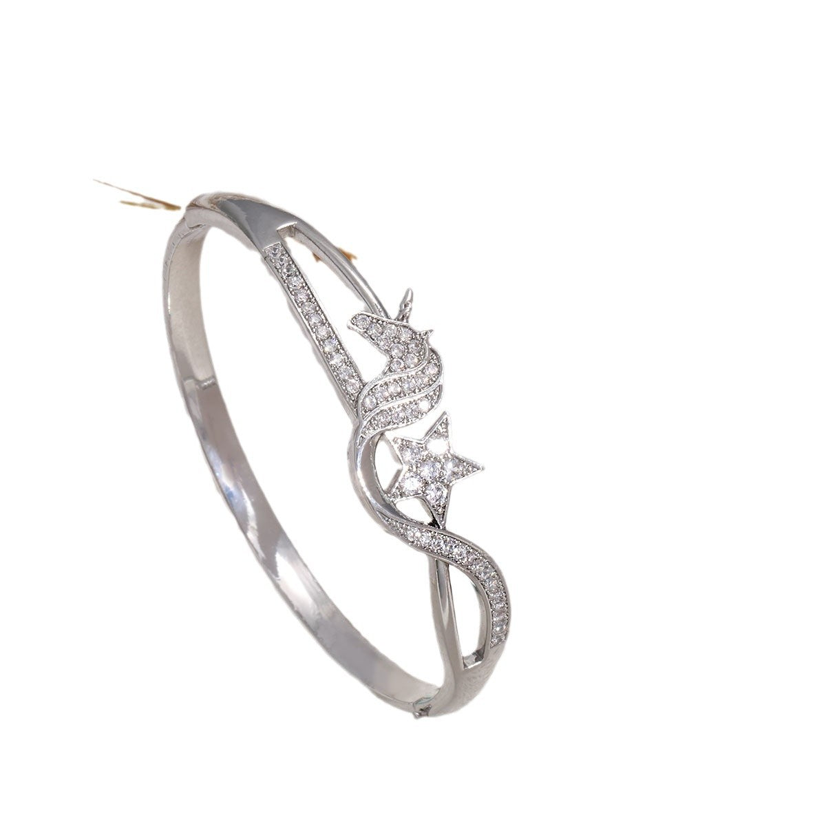 Ladies bracelet with elaborate infinity symbol and sparkling zirconia Symbol Fashion