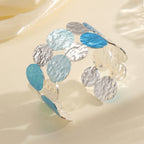 Ladies Open Bangle with Intricate Circle Design Symbol Fashion