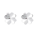 Ladies earrings in modern floral design Symbol Fashion