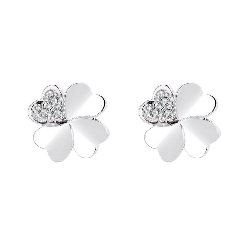 Ladies earrings in modern floral design Symbol Fashion