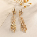 Women's Hanging Earrings with Elegant Leaf Design Symbol Fashion