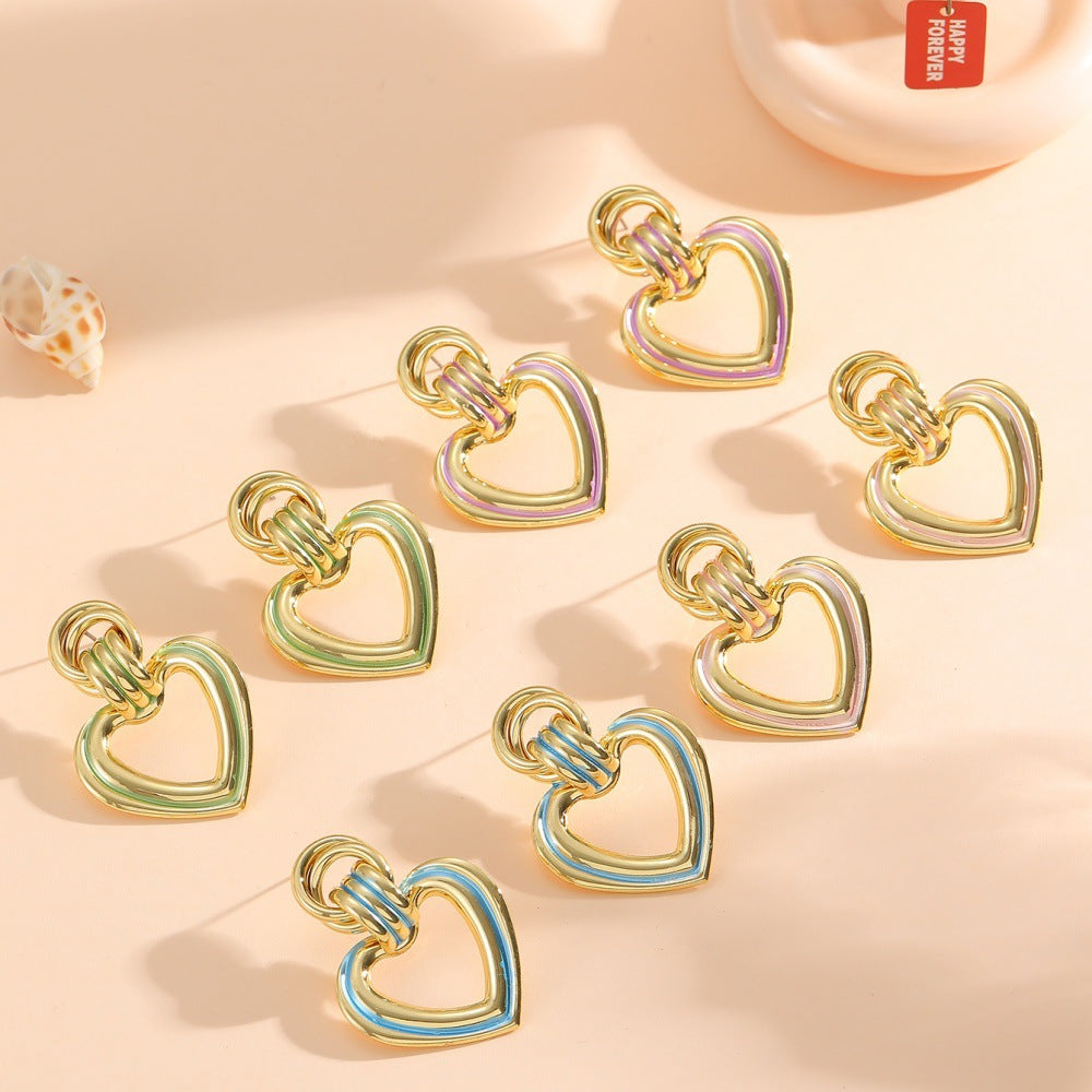 Women’s earrings in modern heart design Symbol Fashion