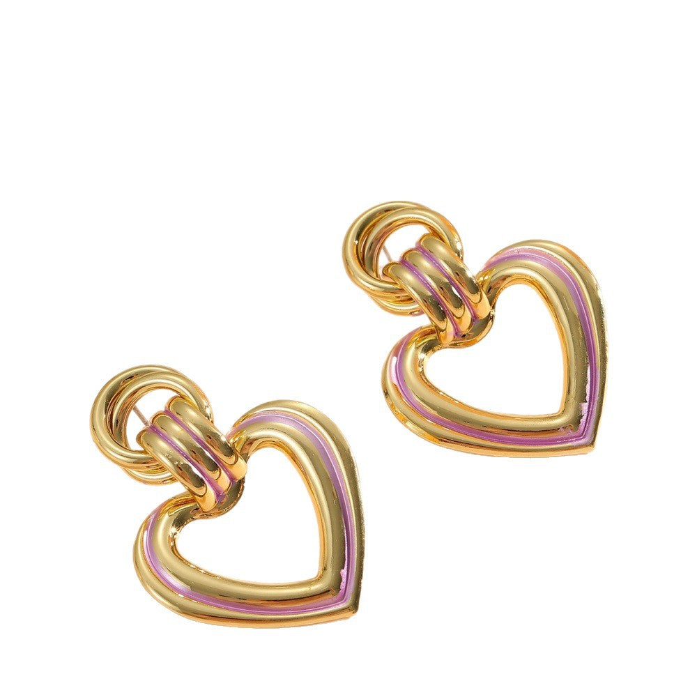 Women’s earrings in modern heart design Symbol Fashion