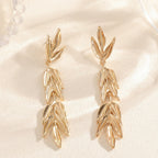 Women's Hanging Earrings with Elegant Leaf Design Symbol Fashion