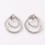 Women's Hanging Earrings with Elegant, Curved Ring Design Symbol Fashion