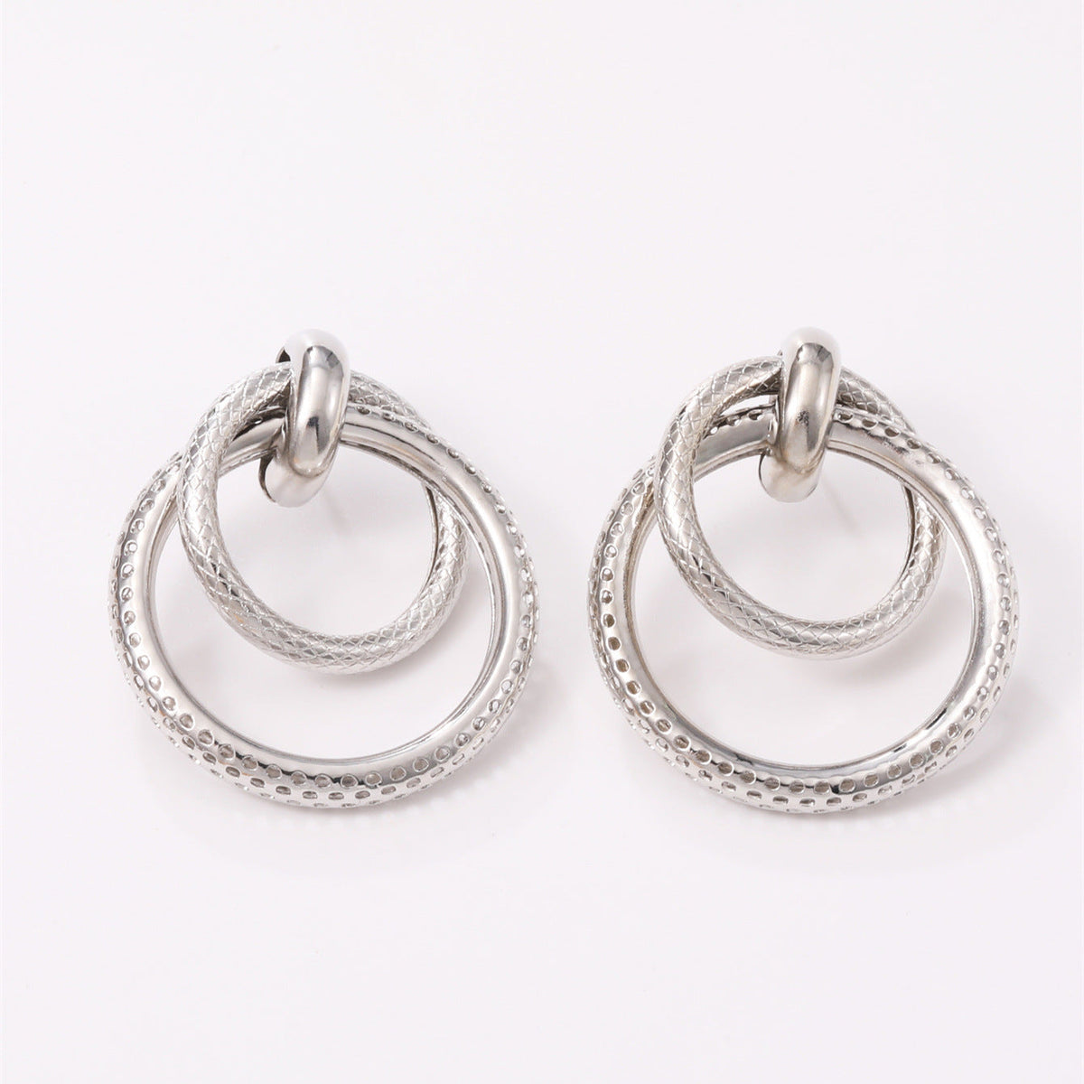 Women's Hanging Earrings with Elegant, Curved Ring Design Symbol Fashion