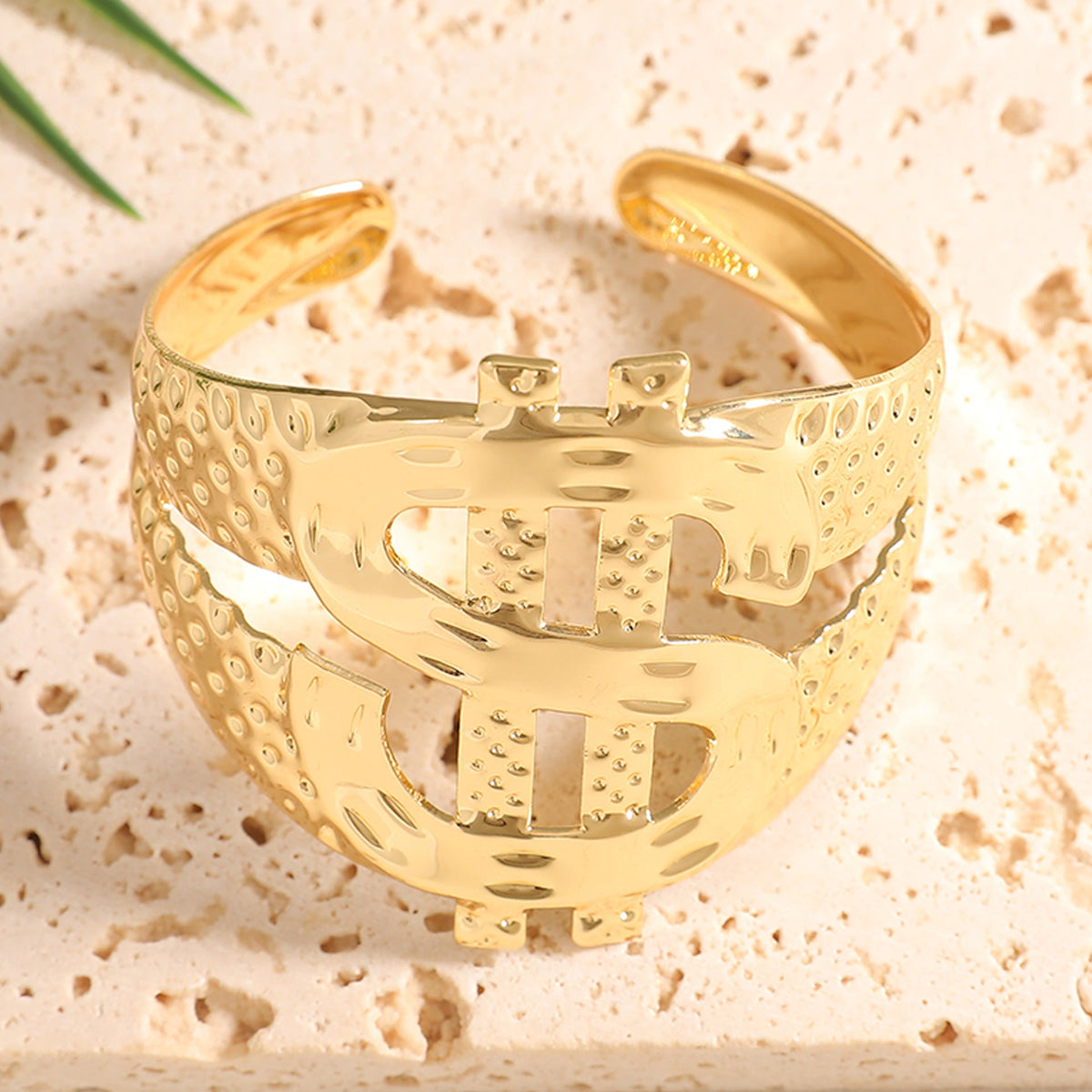 Ladies Open Bangle with Artistic Coral Pattern Symbol Fashion