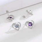 Ladies earrings in elegant heart design with shimmering zirconia Symbol Fashion