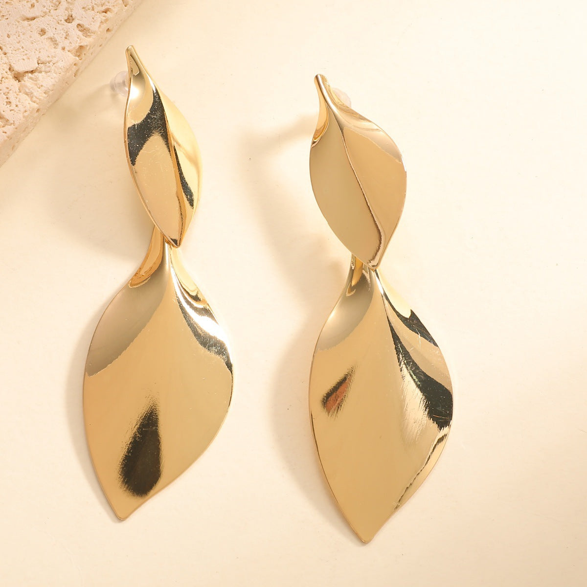 Women Hanging Earrings with Elegant Leaf Shape and Luxurious Finish Symbol Fashion