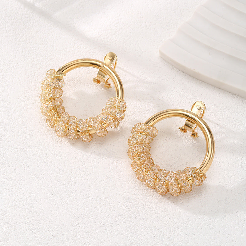 Women's Hanging Earrings with Artistic Spiral Structure Symbol Fashion