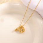 Women's necklace with curved letter pendant Symbol Fashion
