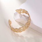 Women's Open Bangle in Modern Bamboo Design Symbol Fashion