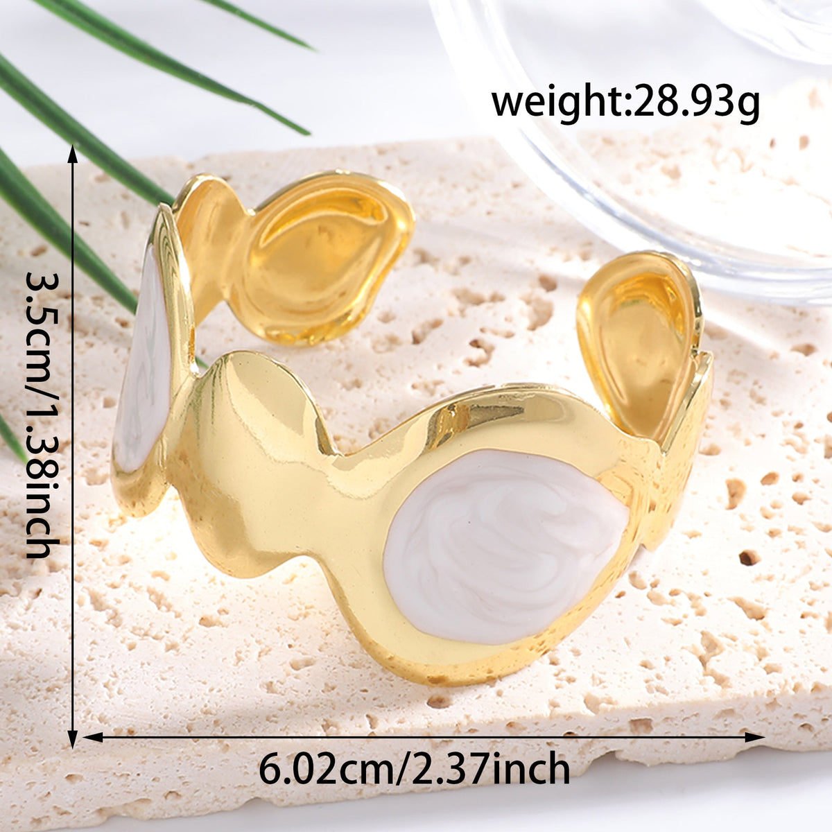 Ladies Open Bangle with Artistic, Curved Design Symbol Fashion