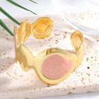 Ladies Open Bangle with Artistic, Curved Design Symbol Fashion