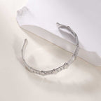 Women's Open Bangle in Modern Bamboo Design Symbol Fashion