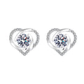 Ladies earrings in elegant heart design with shimmering zirconia Symbol Fashion