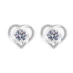 Ladies earrings in elegant heart design with shimmering zirconia Symbol Fashion