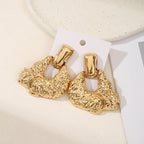 Ladies Hanging Earrings in Modern Rectangular Design Symbol Fashion