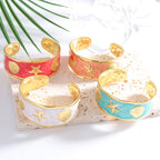 Women's Bangle with Maritime Shell and Starfish Design Symbol Fashion