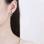 Women's earrings with sparkling circle pendant Symbol Fashion