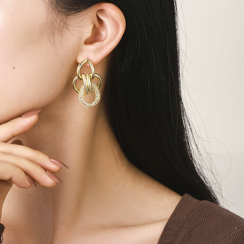 Women's Hanging Earrings with Luxurious, Sculptural Design Symbol Fashion