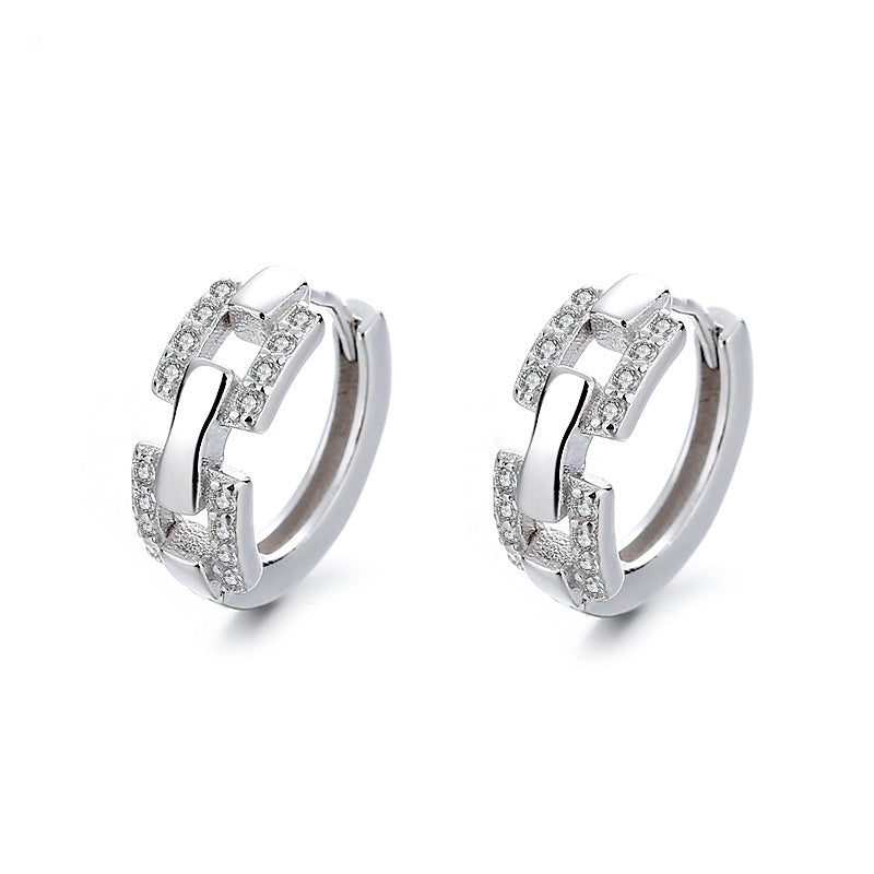 Ladies earrings with sparkling zirconia and modern design Symbol Fashion
