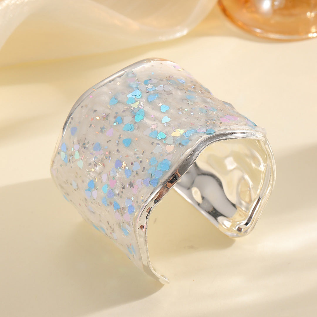 Women's Glittering Ring made of high-quality Epoxy Resin Symbol Fashion
