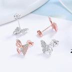 Ladies earrings in an elegant butterfly design with sparkling zirconia Symbol Fashion