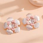 Ladies' flower earrings with intricate design and glossy accents Symbol Fashion
