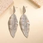 Women's Hanging Earrings in Elegant Leaf Design Symbol Fashion