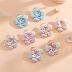Ladies' flower earrings with intricate design and glossy accents Symbol Fashion