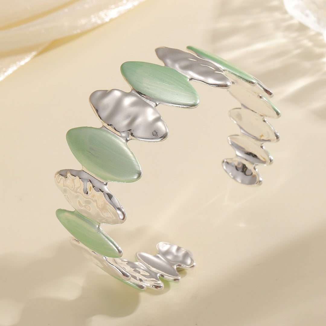Women Open Bangle with Unique Textured Design Symbol Fashion