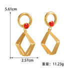 Women's Design Earrings with Geometric Wire Motif Symbol Fashion