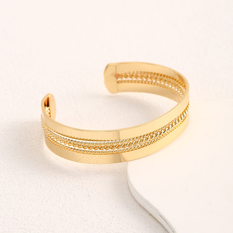 Ladies Open Bangle with Elegant Structure Design Symbol Fashion