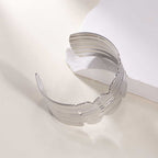 Women's Open Bangle with Elegant Wave Design Symbol Fashion