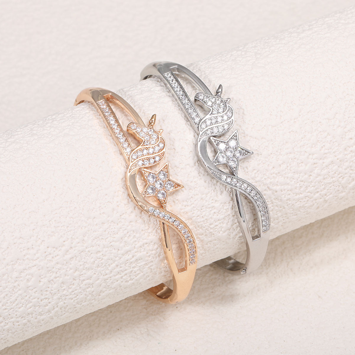 Ladies bracelet with elaborate infinity symbol and sparkling zirconia Symbol Fashion