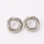 Women's Hanging Earrings with Elegant, Curved Ring Design Symbol Fashion
