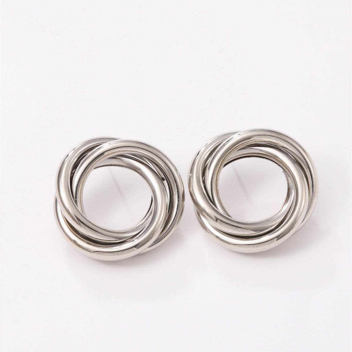 Women's Hanging Earrings with Elegant, Curved Ring Design Symbol Fashion