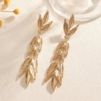 Women's Hanging Earrings with Elegant Leaf Design Symbol Fashion