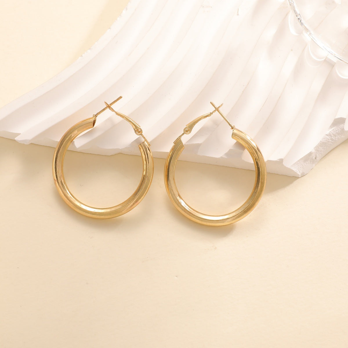 Women's hoop earrings made of high-quality stainless steel with elegant design Symbol Fashion
