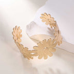 Women's Open Bangle with Elegant Wave Design Symbol Fashion