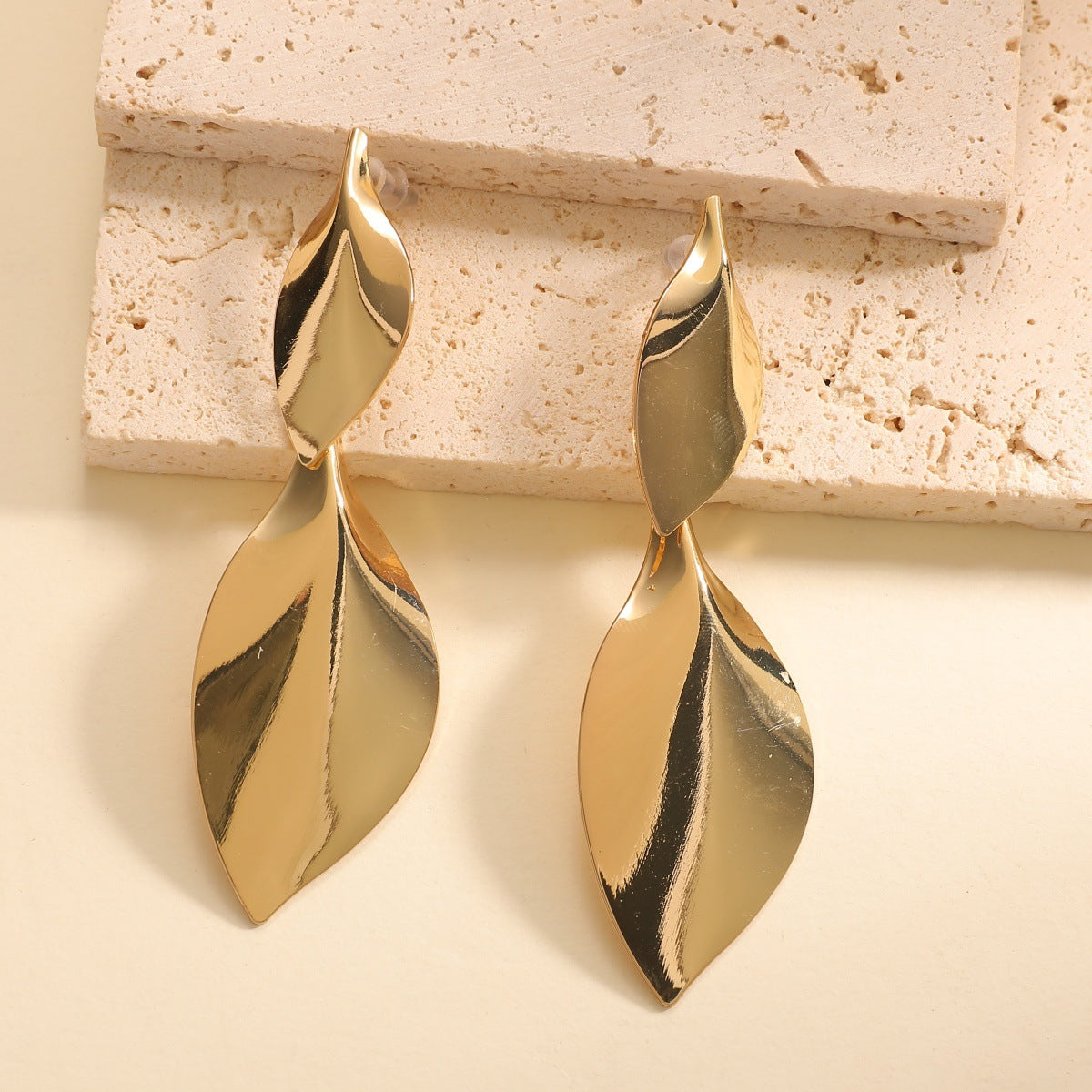Women Hanging Earrings with Elegant Leaf Shape and Luxurious Finish Symbol Fashion