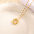 Women's necklace with curved letter pendant Symbol Fashion
