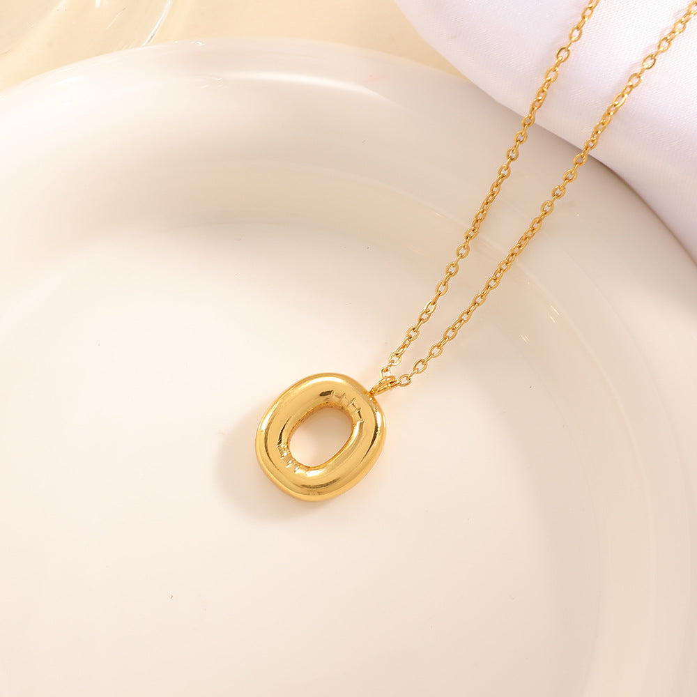 Women's necklace with curved letter pendant Symbol Fashion