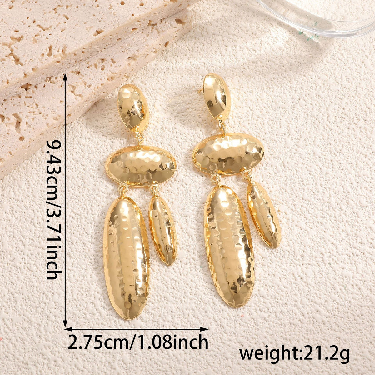 Women Hanging Earrings with artistic, three-dimensional design Symbol Fashion