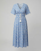 Women's maxi dress with floral accents