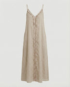 Women’s Maxi Dress with Casual V-Neck and Side Pockets