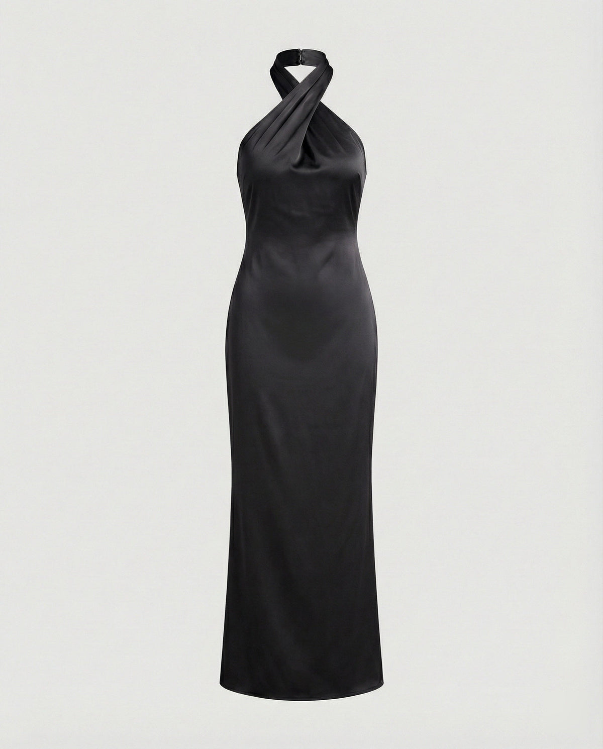 Women Elegant Evening Dress with Asymmetric Halterneck and Figure-Hugging Cut