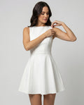 Women's A-line dress with fitted top